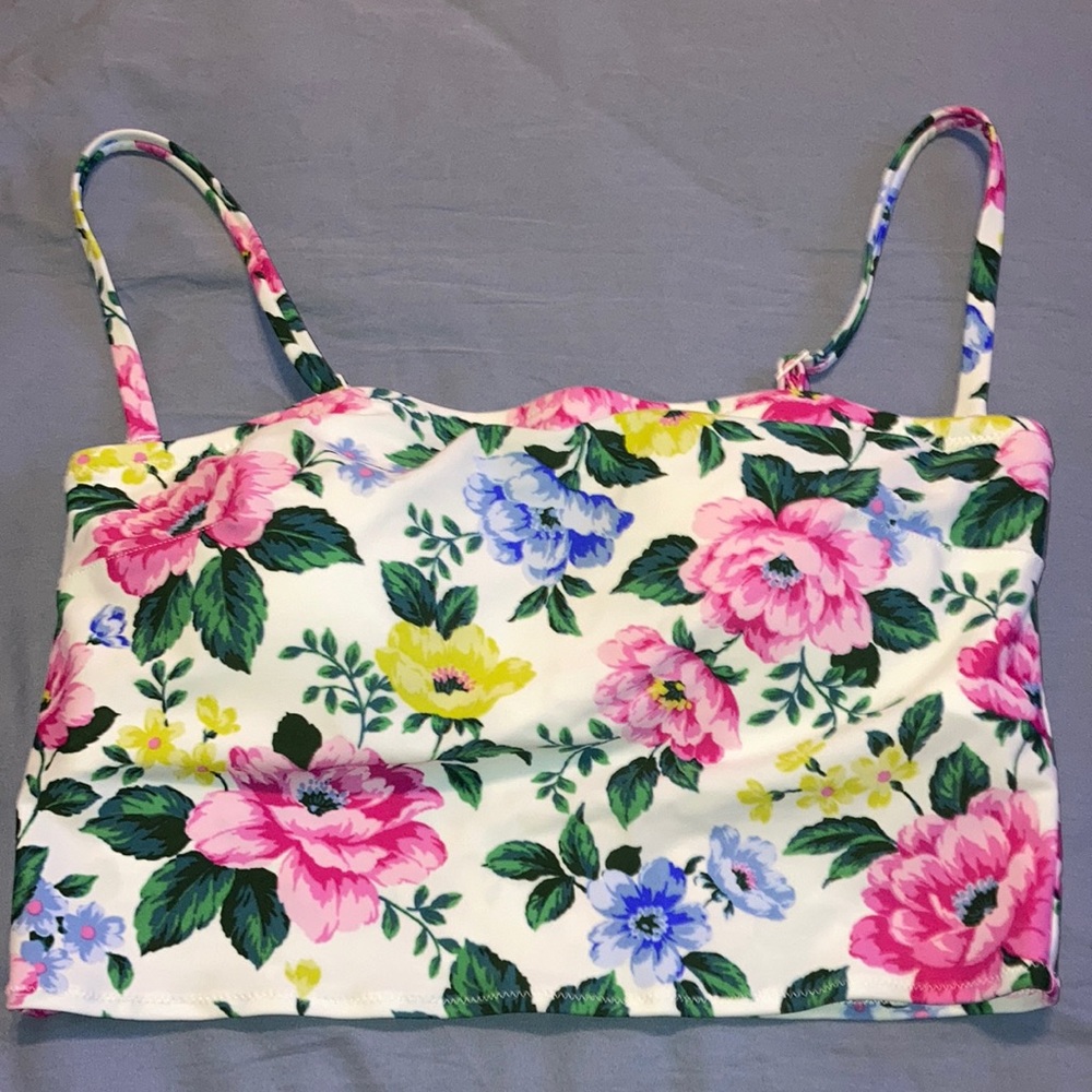 Aerie Bandeau Floral Swim Top